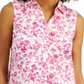 Camisa feminina sem mangas com estampa Toile Charter Club, rosa, tamanho 18