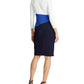 Vestido Ralph Lauren Feminino com Bloco de Cores, Manga Curta, Gola Joia, Acima do Joelho, Azul, Tamanho 18