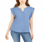 Camisa sem mangas com ilhós femininos Style &amp; Co, azul, tamanho médio