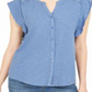 Camisa sem mangas com ilhós femininos Style &amp; Co, azul, tamanho médio