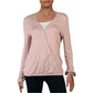 Blusa feminina de manga comprida com decote em V da INC International Concepts, rosa, tamanho médio