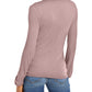 Blusa feminina de manga comprida com decote em V da INC International Concepts, rosa, tamanho médio