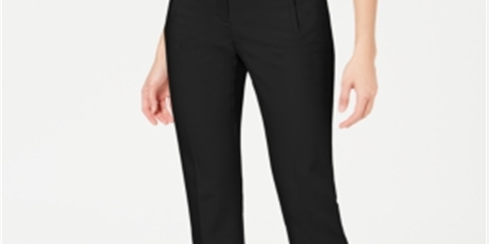 Calça feminina Alfani Tummy Control Slim Leg Preta Tamanho 2 Petite