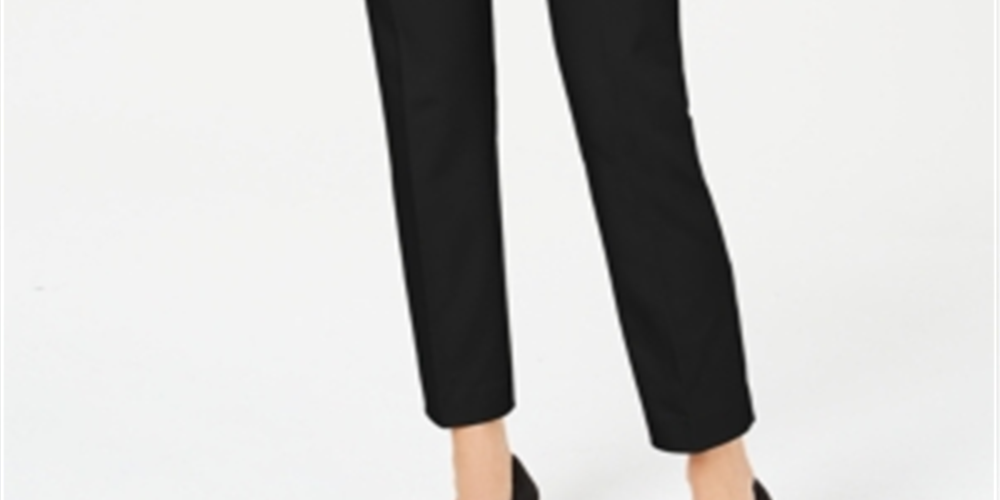 Calça feminina Alfani Tummy Control Slim Leg Preta Tamanho 2 Petite