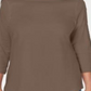 Blusa feminina Karen Scott com acabamento em renda e algodão, marrom, tamanho X-S