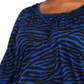 Camiseta feminina plus size Michael Kors com estampa de tigre e malha camponesa, tamanho 0X