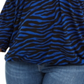 Camiseta feminina plus size Michael Kors com estampa de tigre e malha camponesa, tamanho 0X