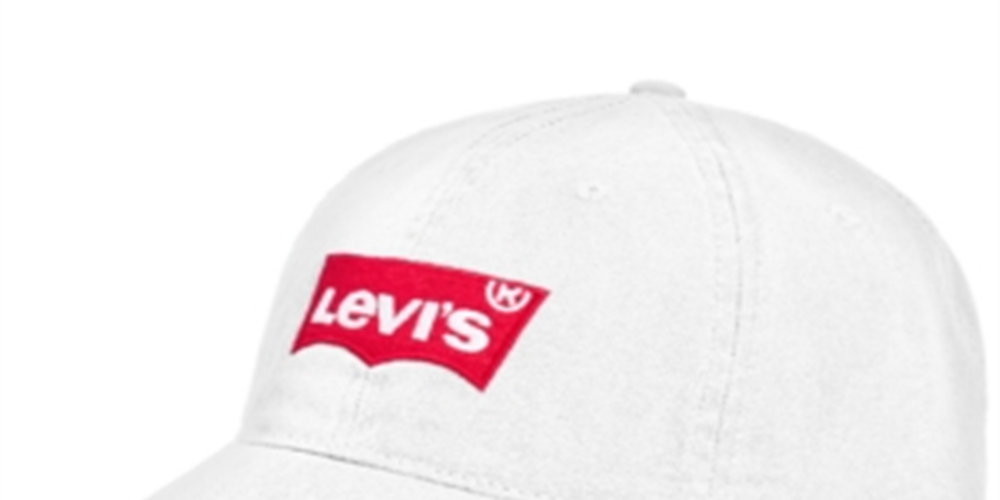 Boné de beisebol Levi's Batwing masculino, branco, tamanho regular
