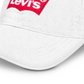 Boné de beisebol Levi's Batwing masculino, branco, tamanho regular