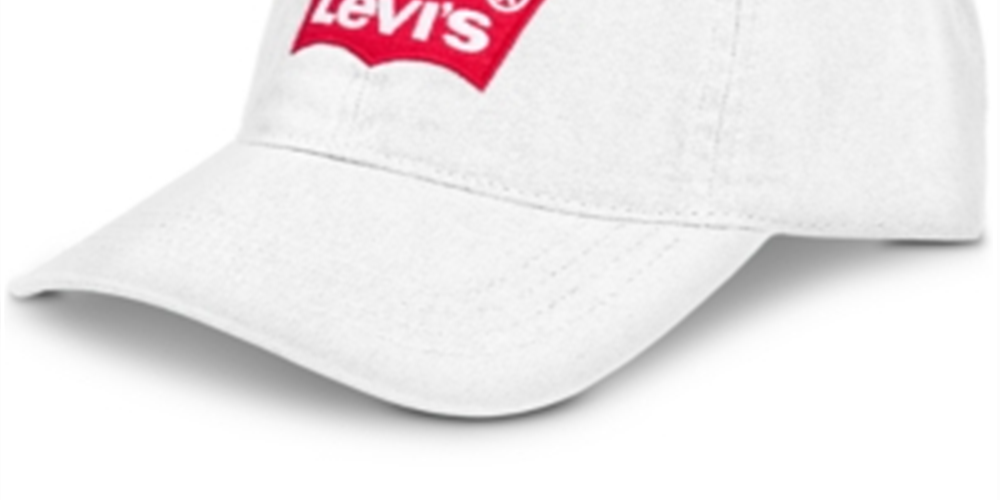 Boné de beisebol Levi's Batwing masculino, branco, tamanho regular