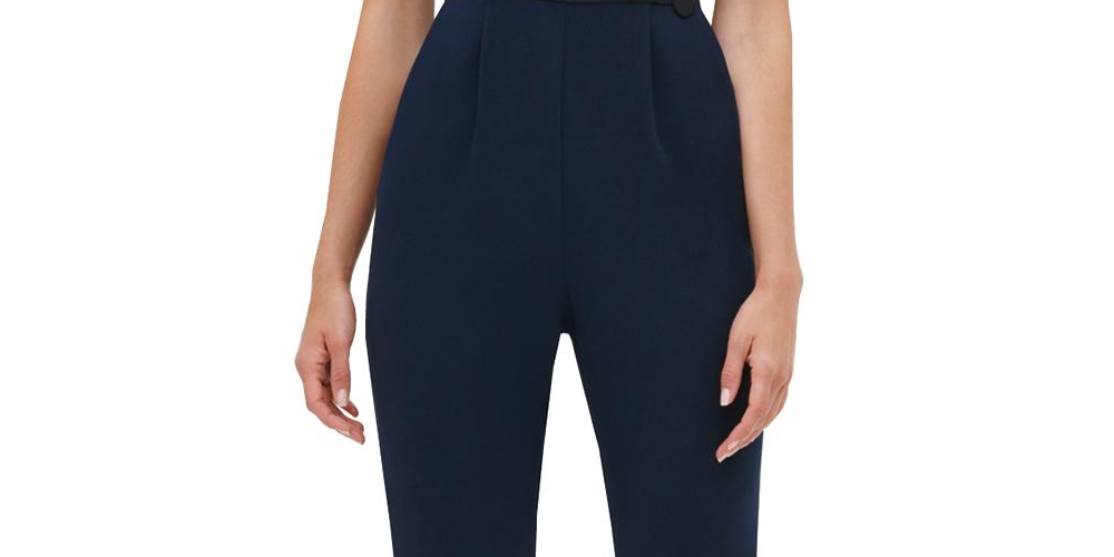 Macacão Tommy Hilfiger Feminino Tricô Sem Mangas Azul Marinho Tamanho 8