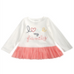Camiseta Peplum de Algodão com Estampa de Família First Impressions para Bebê Menina, Branca, Tamanho 3-6M