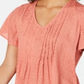 Blusa texturizada com mangas bufantes estilo &amp; co feminina, tamanho pequeno, blush