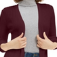 Cardigan feminino canelado aberto Maison Jules, vermelho, tamanho médio
