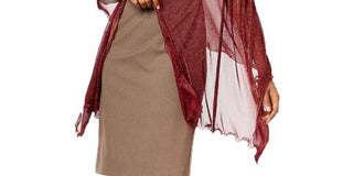 Vestido de festa feminino com babados e detalhes metálicos, vermelho, tamanho único, da INC International Concepts