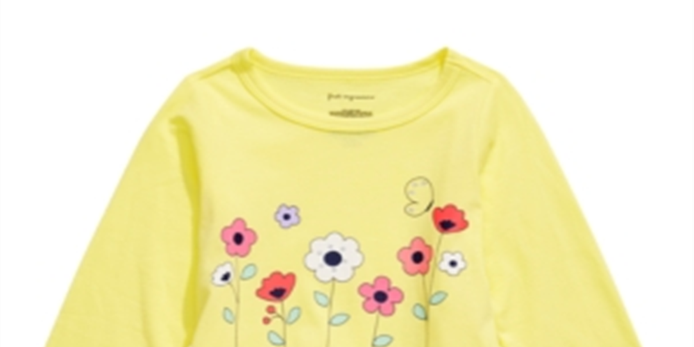 Camiseta infantil de algodão com estampa floral First Impressions para meninas, tamanho 6 a 9 meses