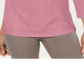 Karen Scott Top Henley Feminino com Renda Frontal Rosa Tamanho P
