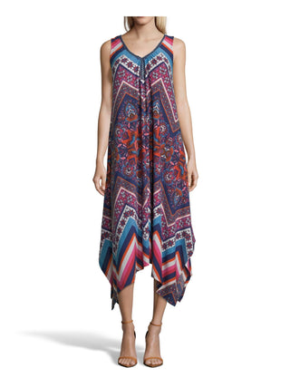 Vestido de malha estampado feminino John Paul Richard, azul marinho, tamanho G