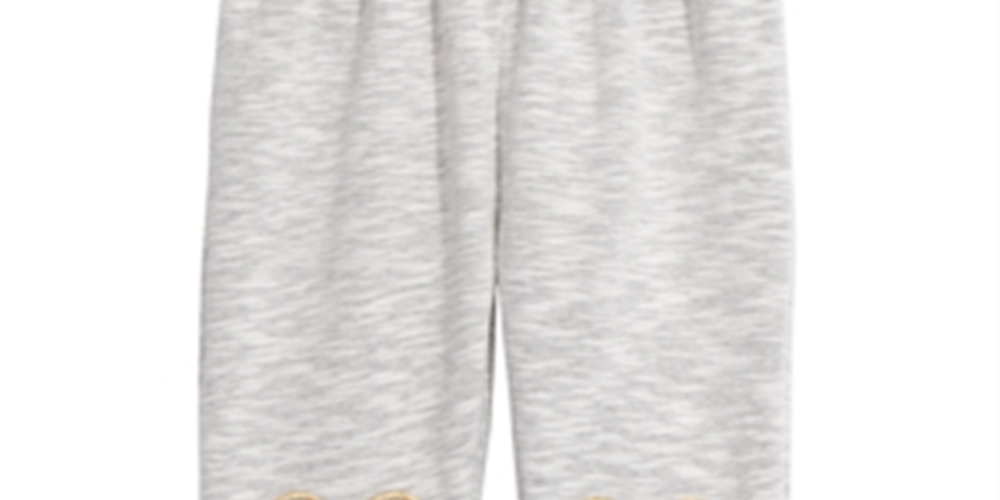 Calça jogger com acabamento em coração para bebê First Impressions, cinza, tamanho 6-9 meses