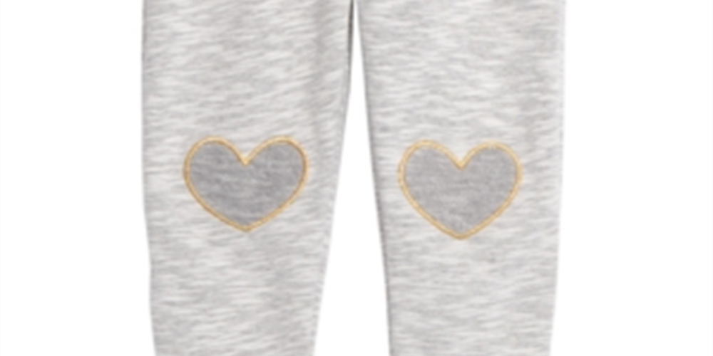 Calça jogger com acabamento em coração para bebê First Impressions, cinza, tamanho 6-9 meses