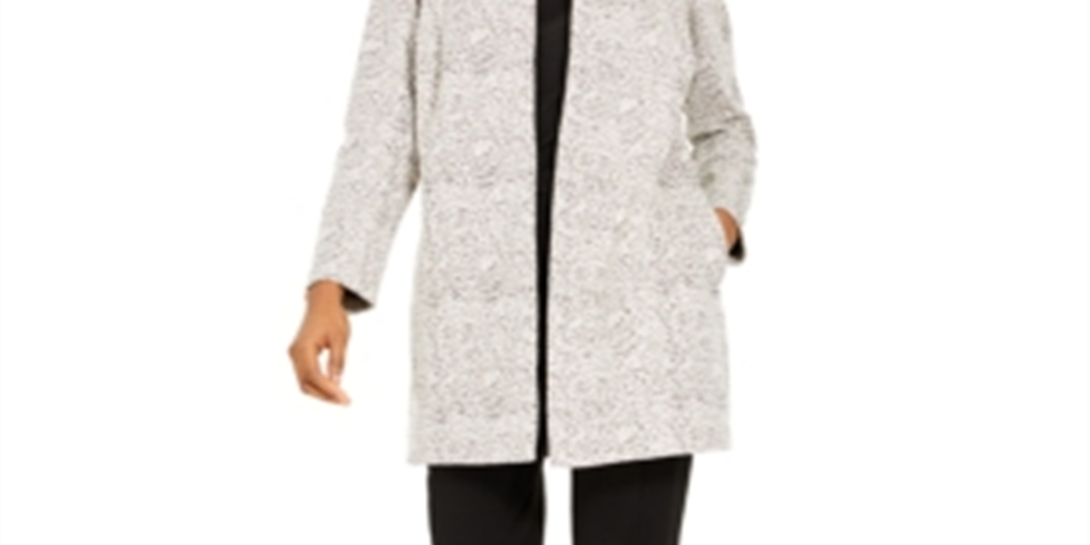 Jaqueta feminina Alfani com jacquard aberto na frente, rosa, tamanho pequeno e pequeno