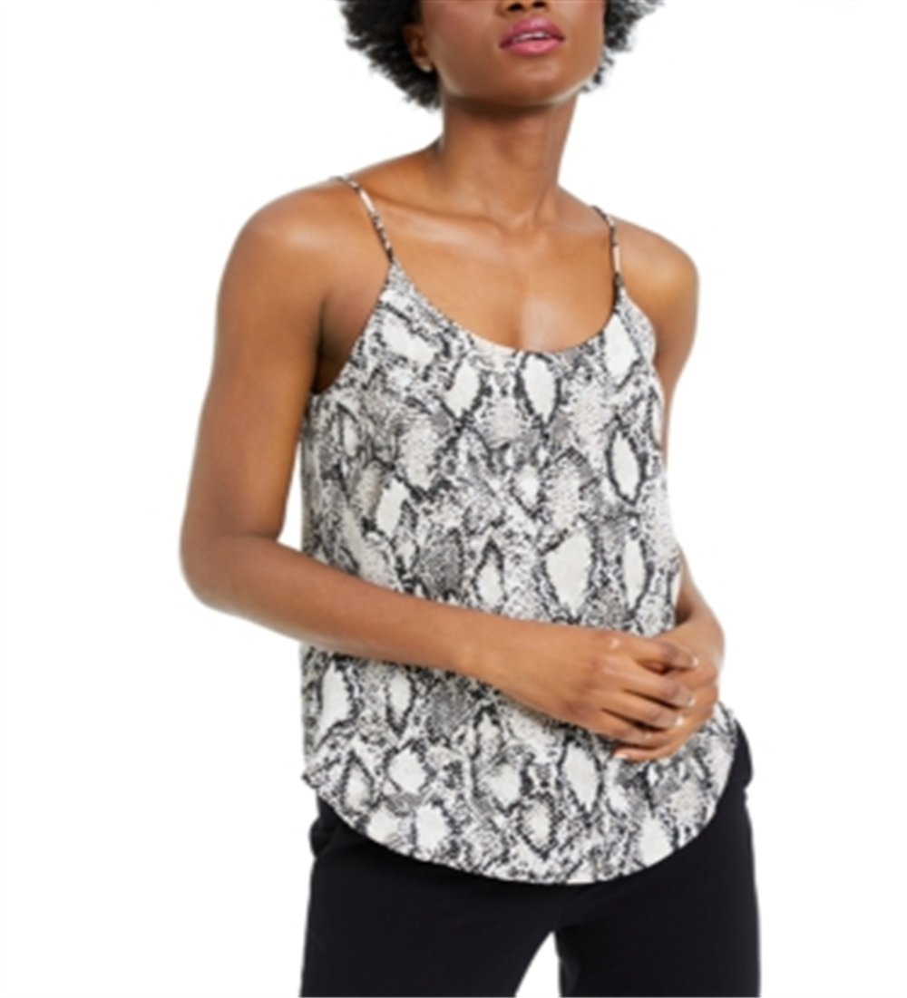 Camisola feminina Bar III com estampa de cobra, marrom, tamanho extrapequeno