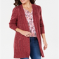 Karen Scott Turbo Duster Cardigan Feminino Vermelho Tamanho XS