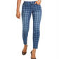 Calça jeans skinny xadrez lavada feminina da INC International Concepts, azul, tamanho 2, pequena