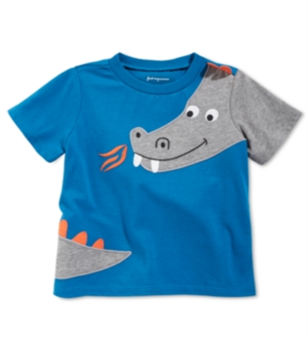 Camiseta de algodão com estampa de dragão para meninos First Impressions, azul, tamanho 6-9 meses