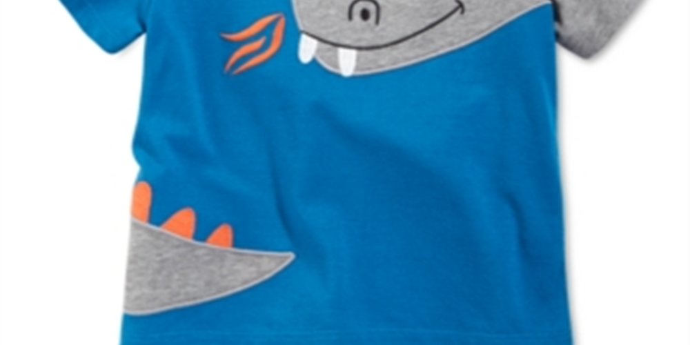 Camiseta de algodão com estampa de dragão para meninos First Impressions, azul, tamanho 6-9 meses