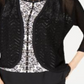Cardigan feminino JM Collection de algodão com pontos mistos, branco, tamanho pequeno P