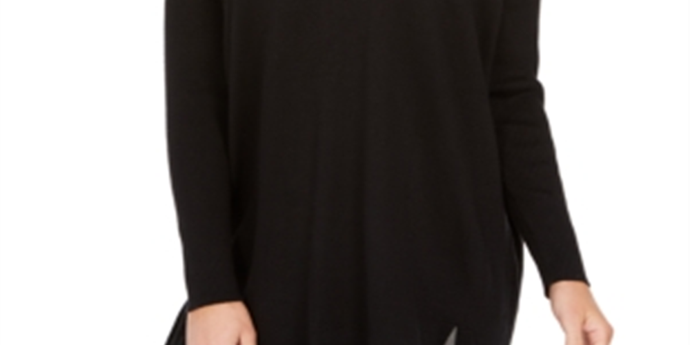 Túnica feminina com decote em V, preta, tamanho pequeno, G, da Style &amp; Co