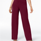 Calça feminina Alfani de malha com perna larga, cor Merlot, tamanho pequeno G