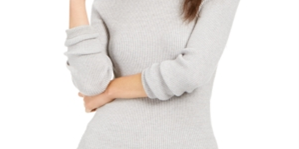 Suéter feminino de gola alta canelada estilo &amp; co, cinza, tamanho extragrande