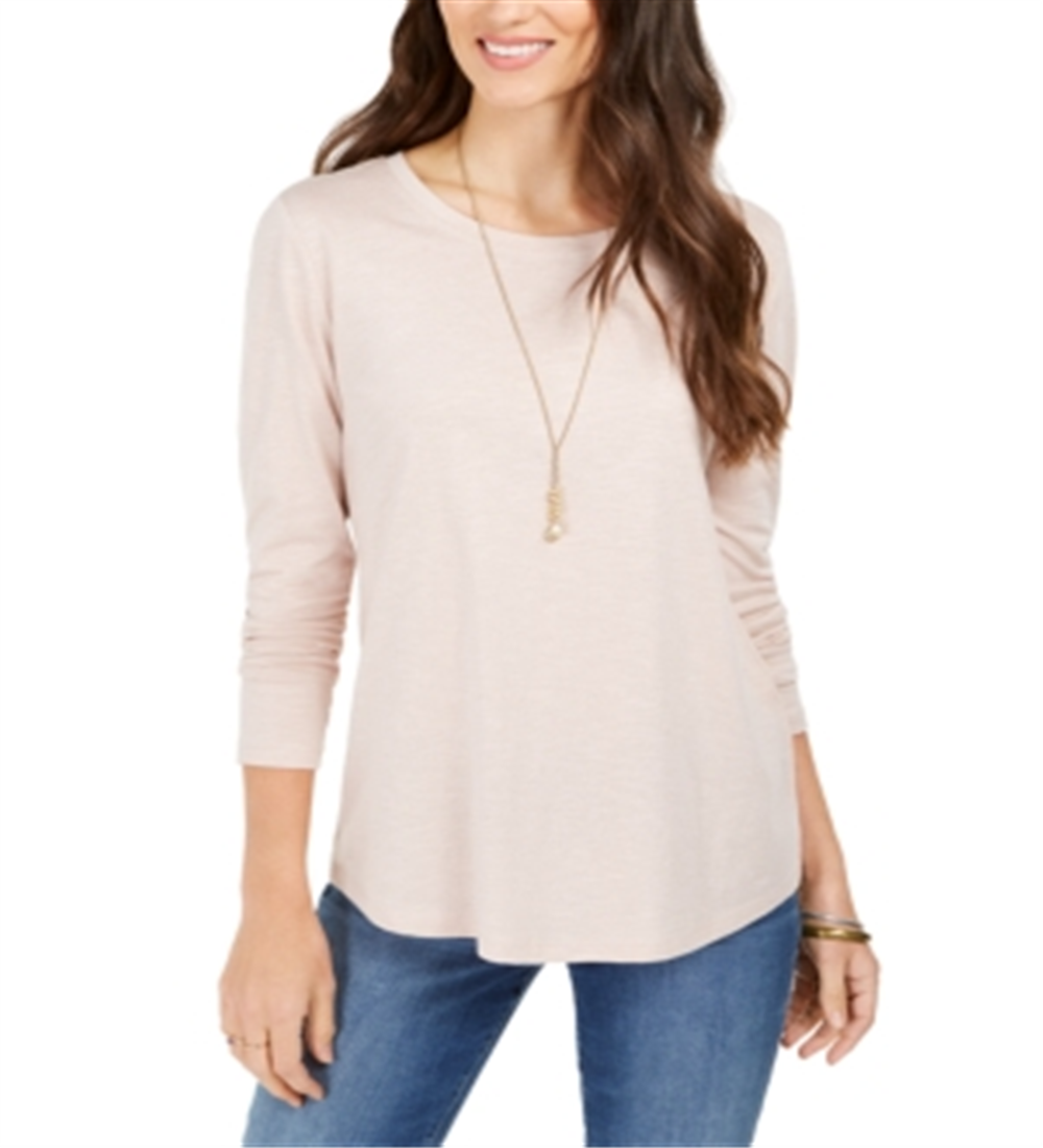 Top feminino com brilho salpicado estilo &amp; co, marrom, tamanho médio