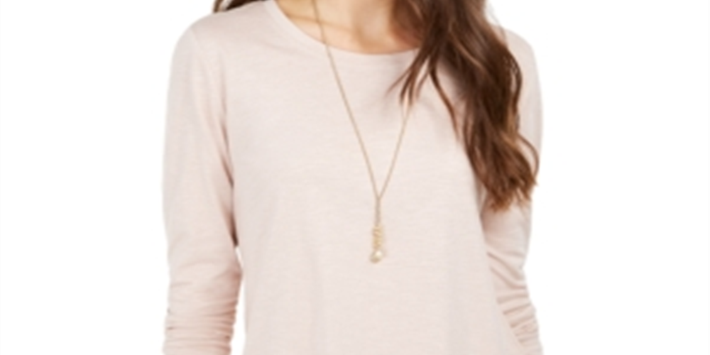 Top feminino com brilho salpicado estilo &amp; co, marrom, tamanho médio