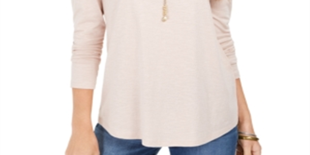 Top feminino com brilho salpicado estilo &amp; co, marrom, tamanho médio