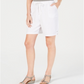 Shorts de algodão com cordão feminino Karen Scott, branco, tamanho pequeno