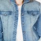 Jaqueta jeans feminina curta com strass da INC International Concepts, azul, tamanho pequeno