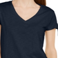 Blusa feminina com babados e manga amarrada, estilo &amp; co, azul, tamanho extrapequeno