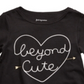 Primeiras impressões - Blusa de algodão Beyond Cute para bebê menina, preta, tamanho 3-6 meses