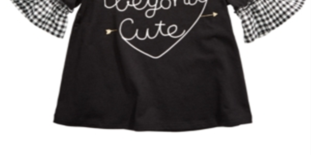 Primeiras impressões - Blusa de algodão Beyond Cute para bebê menina, preta, tamanho 3-6 meses
