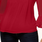 Charter Club Feminino Babados Duplos Sólidos Pintuck Top Vermelho Tamanho Pequeno Médio