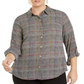 Camisa xadrez feminina Charter Club Plus com mangas dobradas, preta, tamanho 3XL
