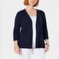 Karen Scott Cardigan Feminino Canelado Jugo Azul Tamanho P