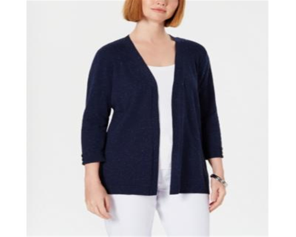 Karen Scott Cardigan Feminino Canelado Jugo Azul Tamanho P