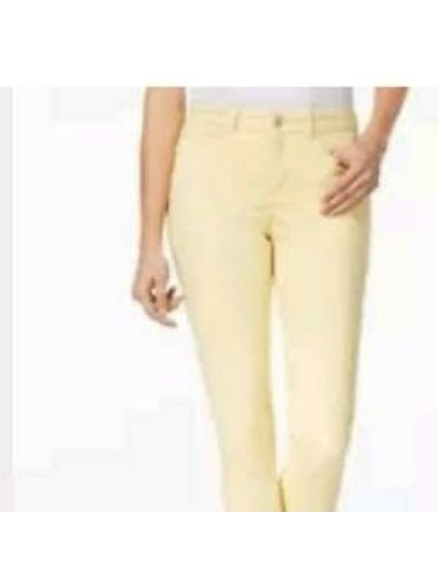 Calça skinny Chelsea Tummy Control feminina Charter Club, tamanho 12, amarela