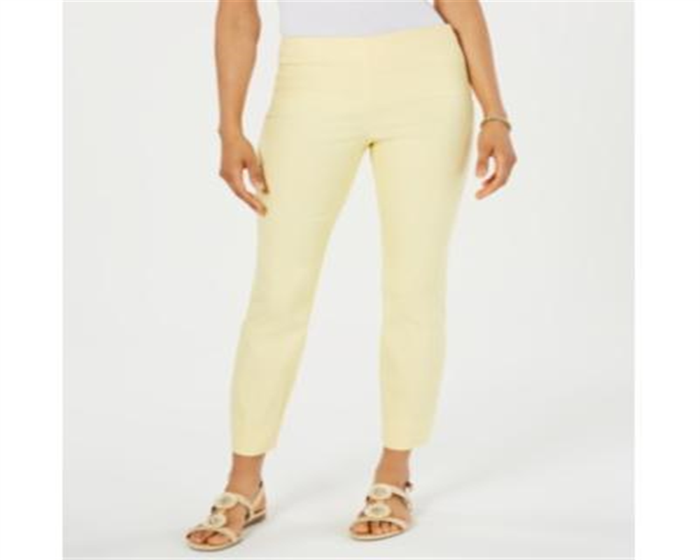 Calça skinny Chelsea Tummy Control feminina Charter Club, tamanho 12, amarela