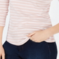 Charter Club Blusa feminina listrada de algodão com decote canoa, rosa, tamanho pequeno médio