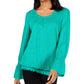 Blusa feminina com bainha franzida estilo &amp; co, verde pavão, tamanho pequeno